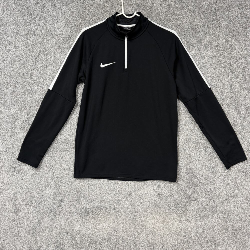 Nike Dri Fit Football Drill Sweatshirt Mens Small Black Athletic 1/4 Zip Sporty